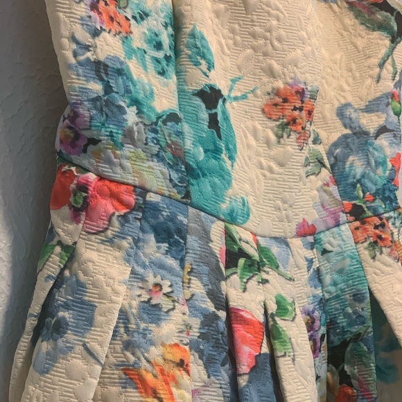 Cynthia Rowley Anthropologie Strapless Quilted Floral Tea Dress with Pockets New - Picture 15 of 16